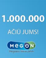 Megon.lt - internetine parduotuve - milijonas per pirmus metus